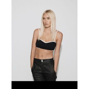 Del Moment Womens The Essence Bralette Organic Cotton Austrailia Black Sz Medium